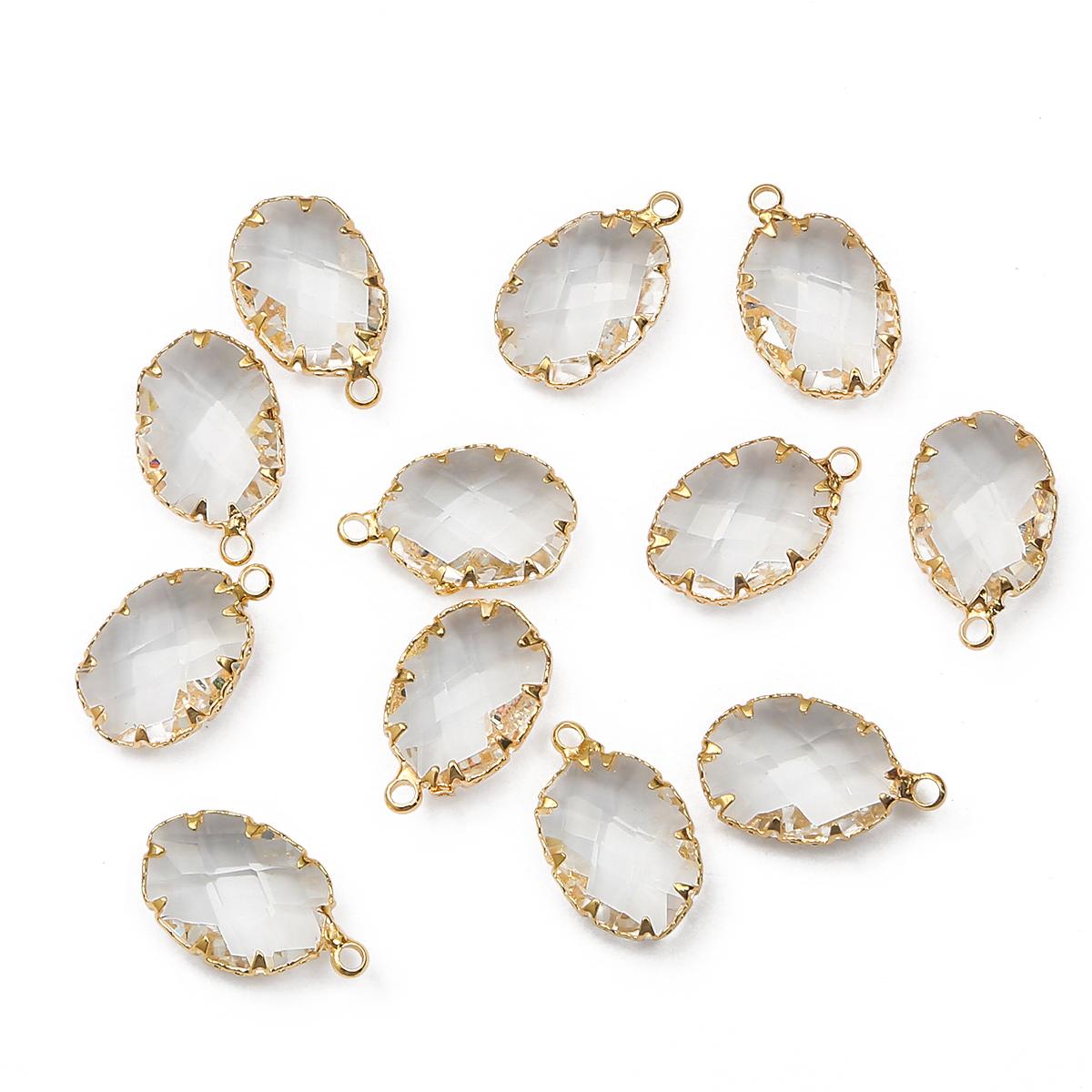 

1 шт. различные формы прозрачные стеклянные подвески с золотым краем для изготовления ювелирных изделий DIY браслет, ожерелье, серьги 19*12mm 1pcs