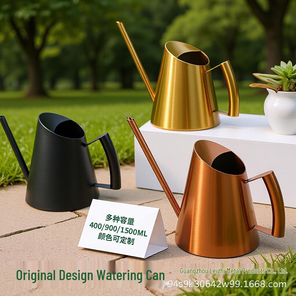 Nortic Retro Stainless Steel Long Spout Watering Can for Indoor Plants