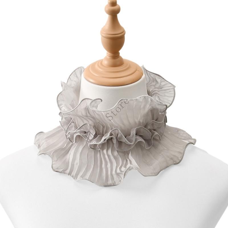 Lace Ruffle Neck Scarf Women's Spring/Summer Fashionable Shirt Collar Accessory