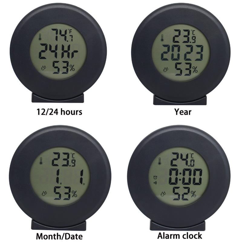 Digital LCD Travel Alarm Clock With Temperature Hygrometer Mini Desk Wall Clock Battery Powered