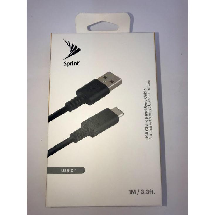 Sprint USB-C 1M/3.3ft. Cable for USB Type C Devices Black