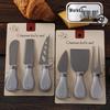 Stainless Steel Titanium-Plated Cheese & Cutlery Set: Includes Cheese Knife, Jam Knife, Butter Knife, Fork, and Pizza Cutter.