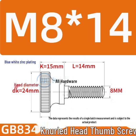 GB834 High Head Knurled Hand-Tightening Screw with Large Toothed Round Head