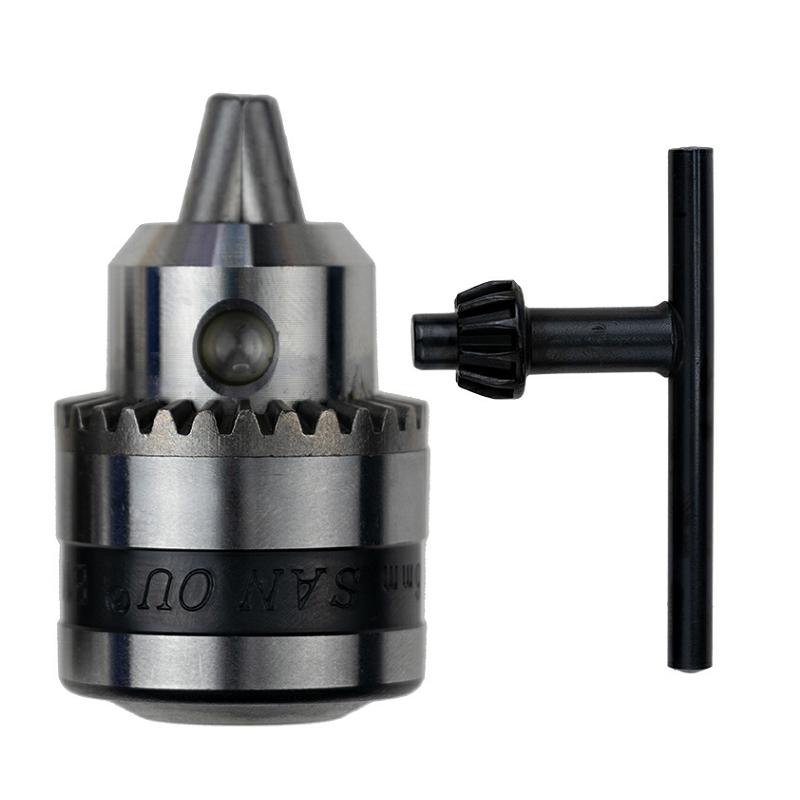 Mini Electric Drill Chuck 0.6-6mm Mount B10 Taper Connector Rod Motor Shaft Chuck For Drill With Adapter Key Wrench Power Tool
