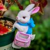 Animal Potted Plant Statue Cute Garden Statues Hanging Rabbit Outdoor Decoration