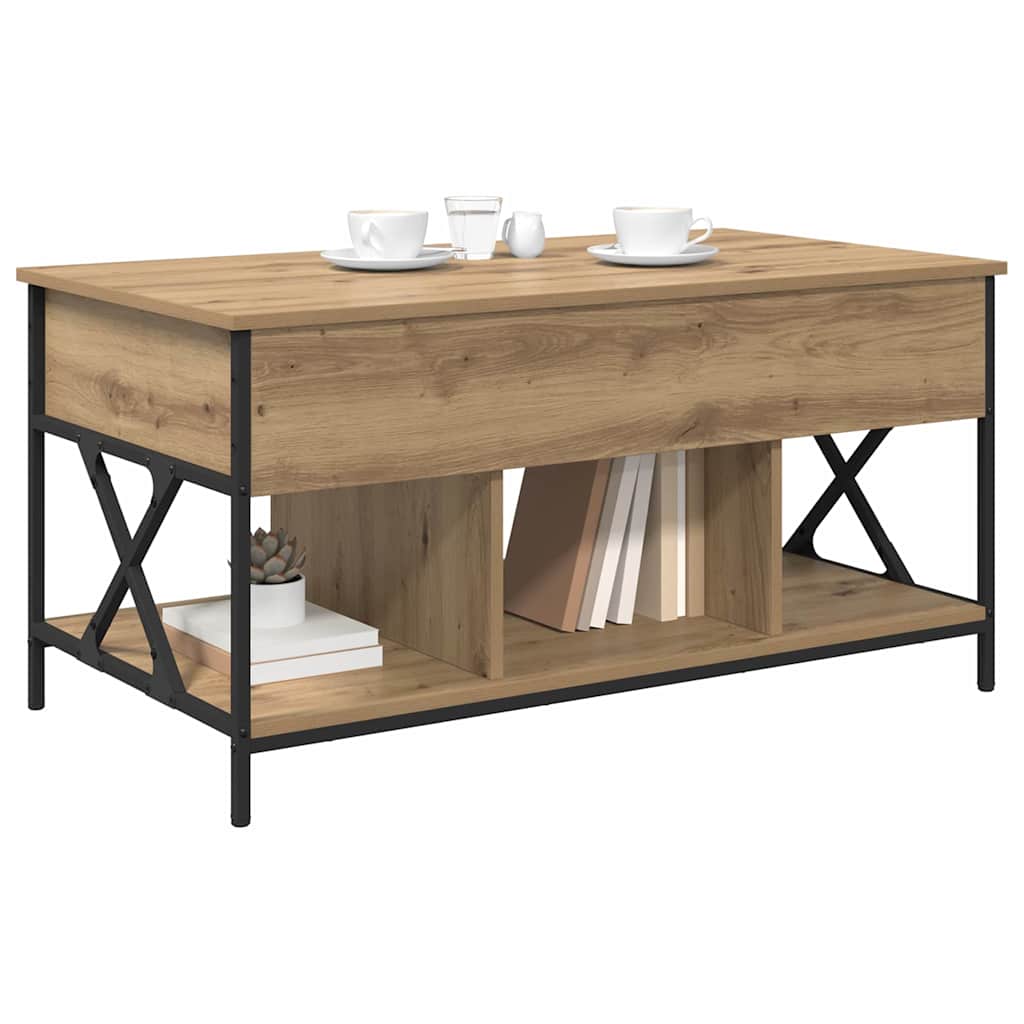 Artisan Oak Coffee Table 100 X 55 X 48.5 Cm Particleboard