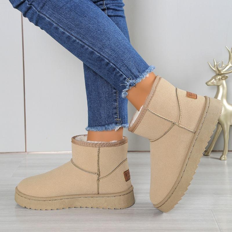 Women's Winter Warm-Lined Thickened Short Snow Boots, Fur-Lined Thick-Soled Anti-Slip Casual Footwear.