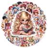 50PCS Cute Doll Little Girl Stickers Decoration Suitcase Scrapbooking Phone Laptop Stationery Kid's Toy Sticker