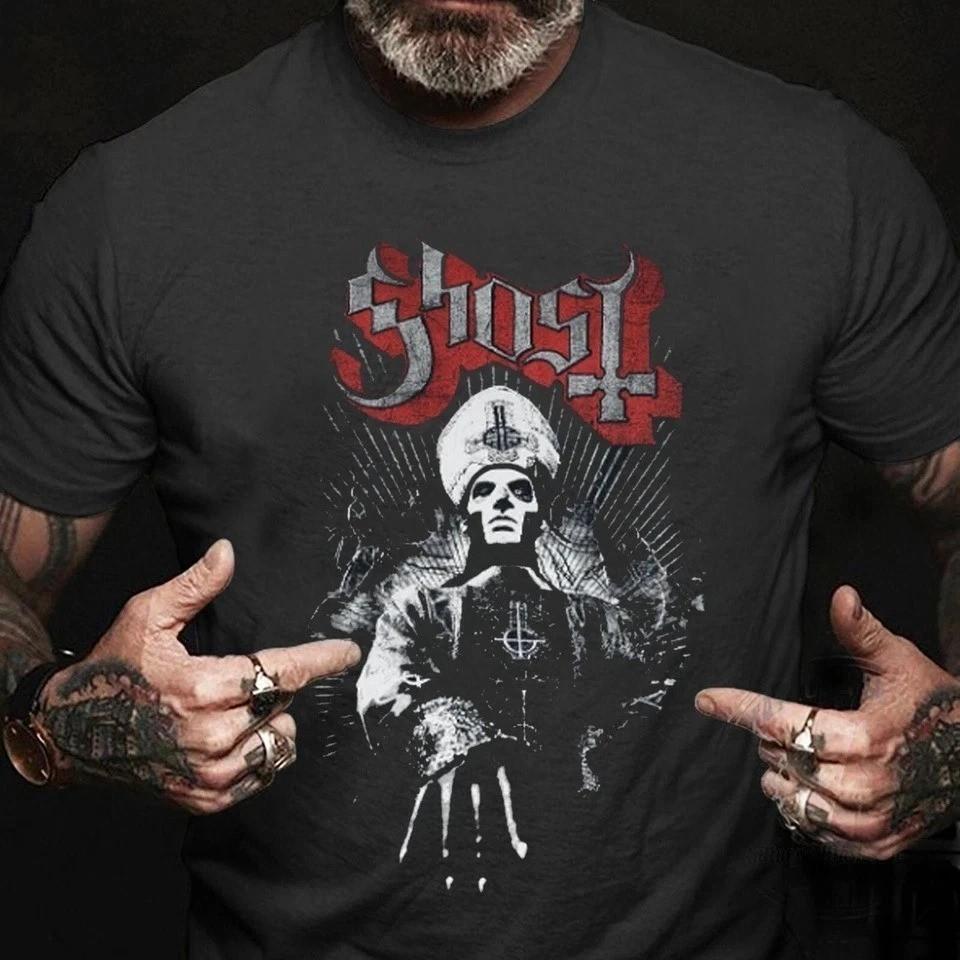 

Retro Ghost Papa Emeritus Shirt, Ghost Heavy Metal Rock Band Shirts XL