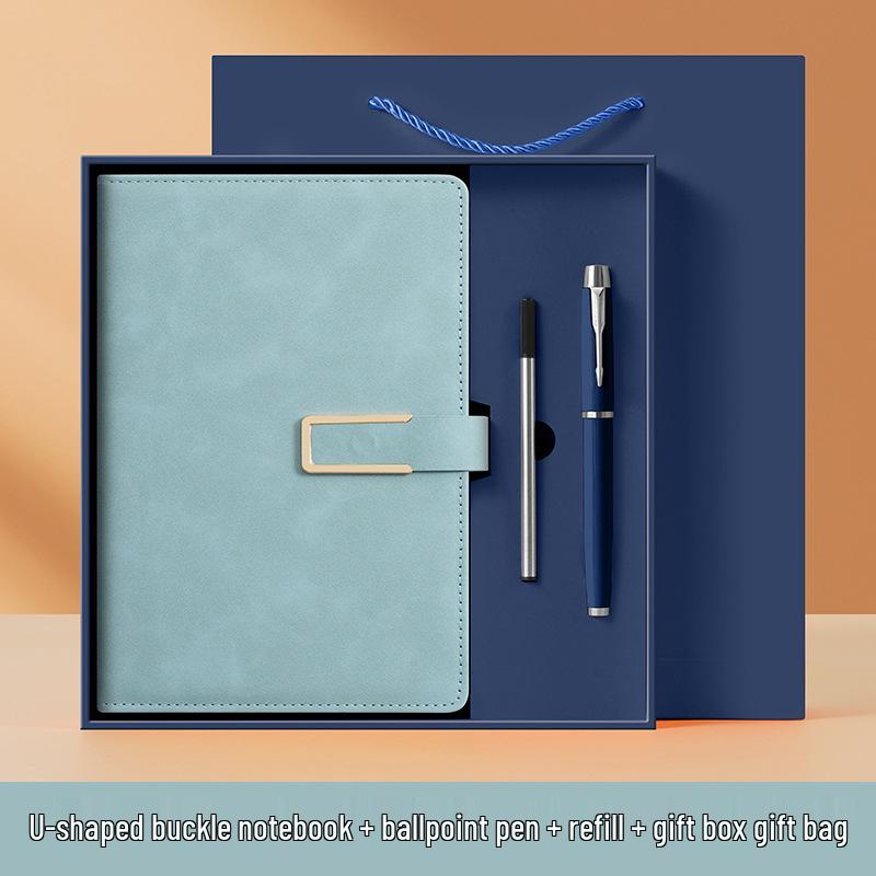 Business A5 Notebook Gift Set with U-shaped Buckle Hardcover - Customizable LOGO for Students and Offices