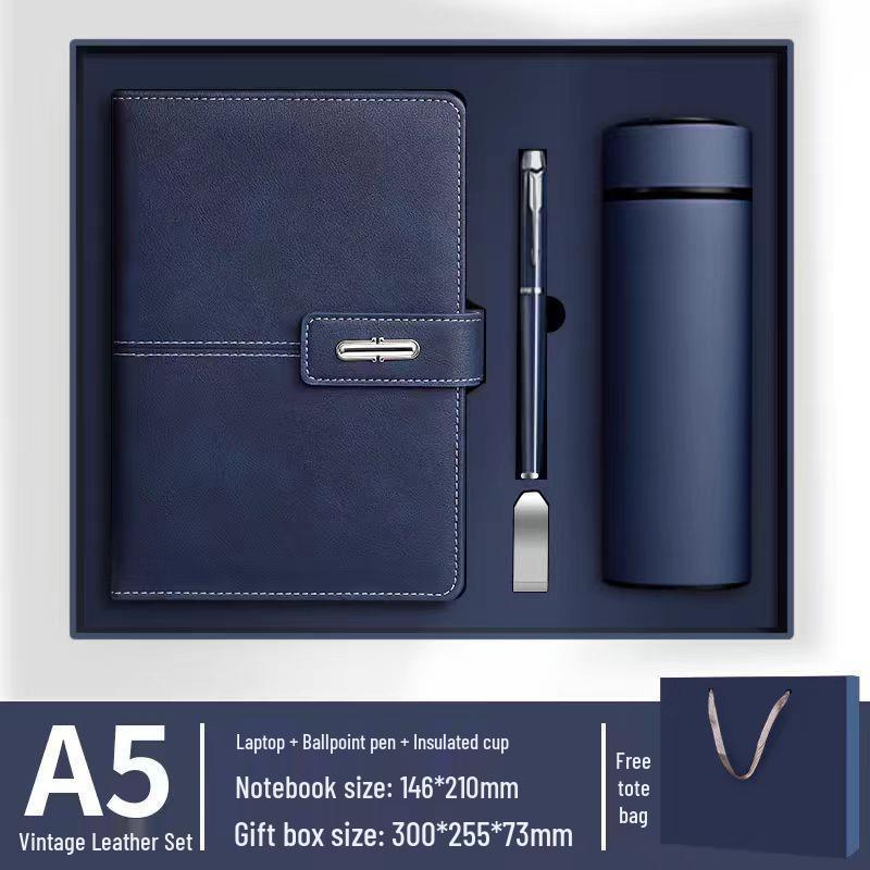 Corporate Gift Set: A5 Notebook, Thermos Cup, B5 PU Diary with Custom Logo