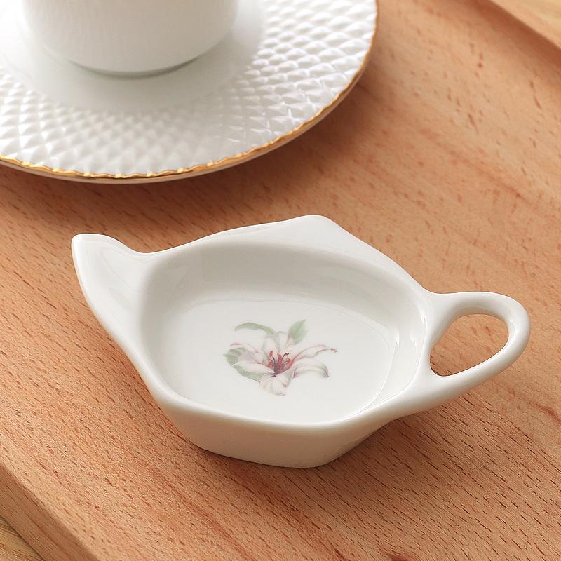 

Creative Ceramic Tea Bag Tray Afternoon Tea Set Modern Simple Chinese Style Tea Ceremony Dining Utensils Gift 1.0x1.0inch