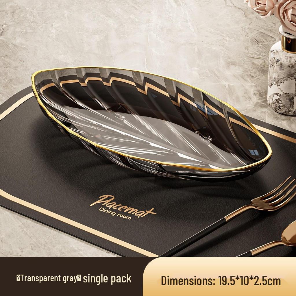 Elegant Transparent Leaf-Shaped Fruit Bowl: Durable, Drop-Resistant Display for Snacks & Dried Fruits