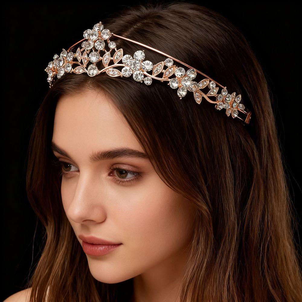 Water Drop Pendant Crystal Bridal Tiaras Handmade Silver Bride Headpiece  Birthday