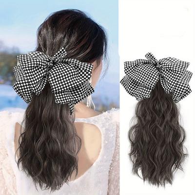 Claw Ponytail Long Curly Wavy Ponytail Extensions Synthetic Clip In Hair Extensions Elegant For Daily Use Hair Accessories