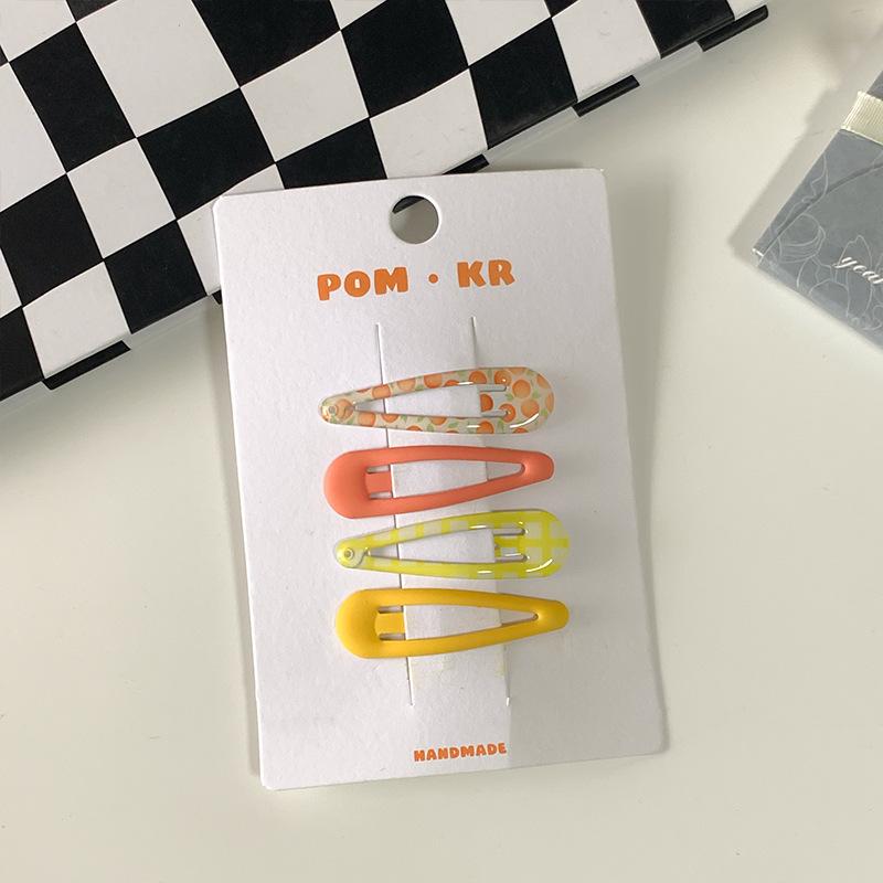 Snap Hair Clips Leopard Solid Print No Slip Metal Plastic Geometric BB Hairpins Fashion Side Clip Hair Accessories for Girls