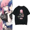 2026 Summer Bocchi The Rock! Kessoku Band Color Block Black T Shirt Oversized Streetwear Anime Graphic Tee for Men Women