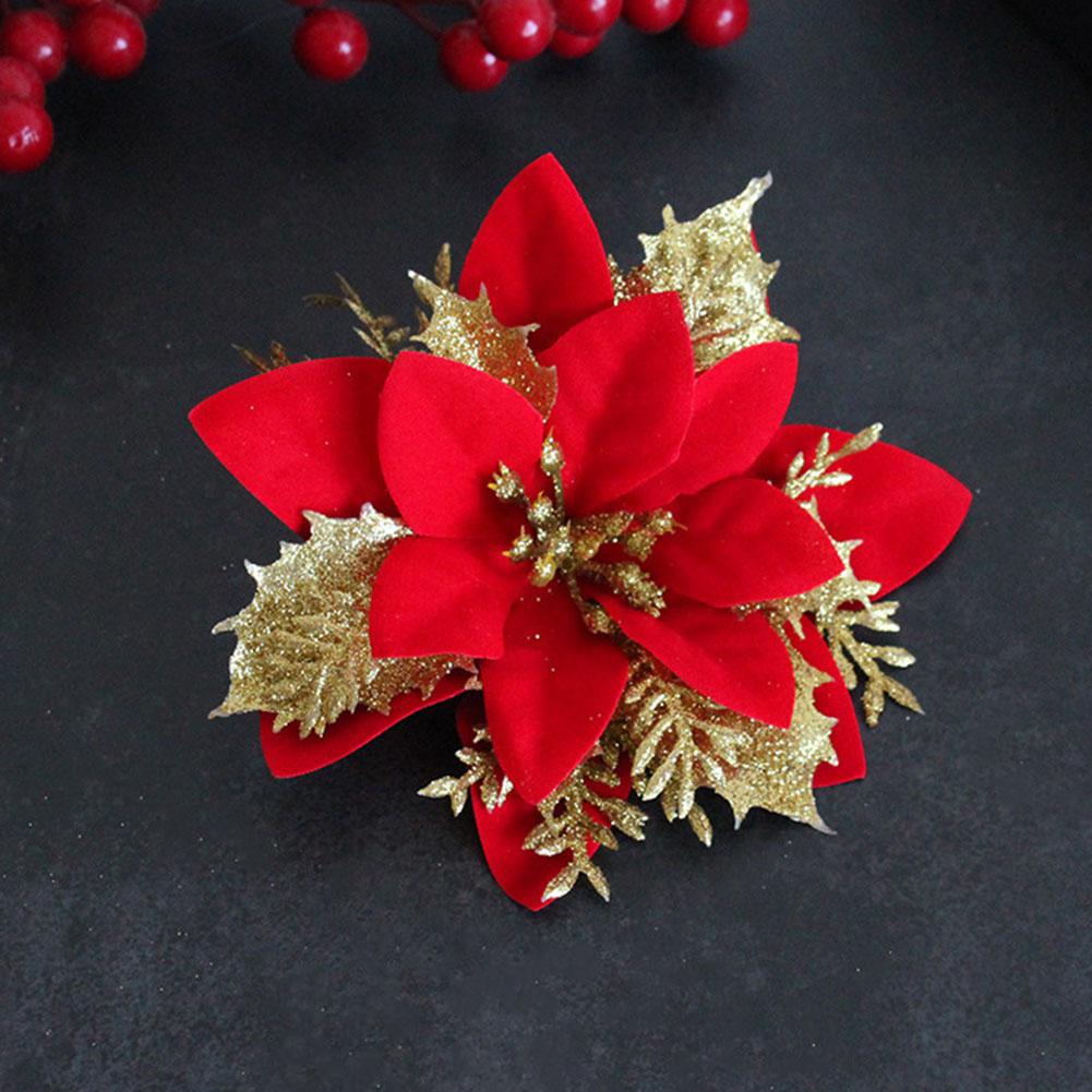 Xmas Decoration Christmas Flower Christmas Wreaths Christmas Flower Plastic 13*13*1cm Christmas Tree Decoration