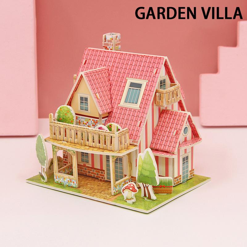3D Paper Puzzle Montessori Miniature Houses Funny Carton Construction Models For Kids Handmade Educational Toys