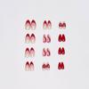 Almond Press on Nail Glossy Fake Nail Stick on Nail in 12 Sizes,24 Pcs French Nail Tips for DIY Nail Art Decorations