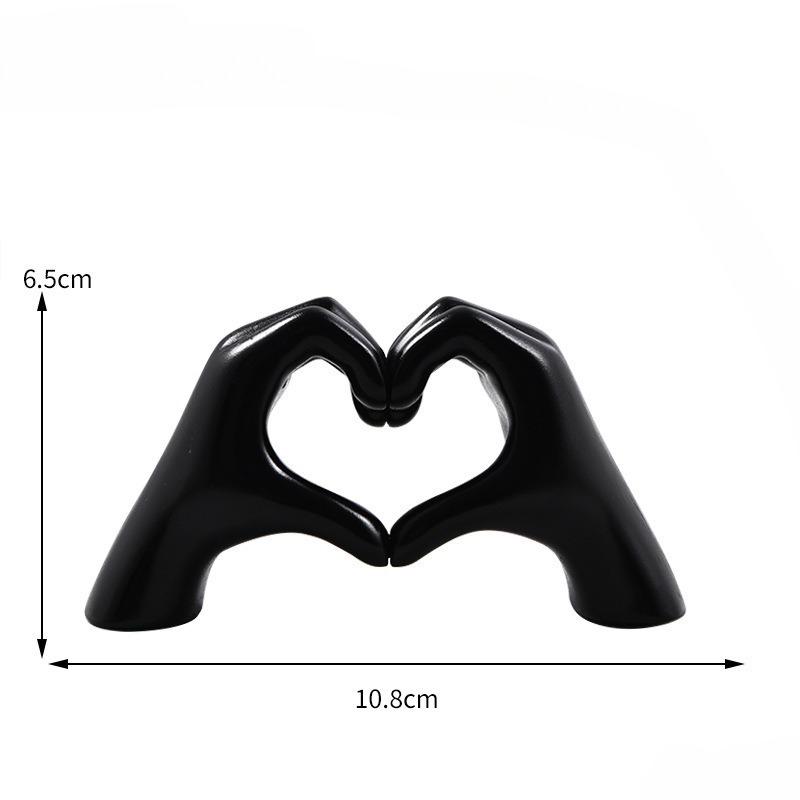 1PC Heart Hand Statue Living Room Bedroom Decoration, Love Finger Modern Hand Gesture Sculpture Home Shelf Desktop