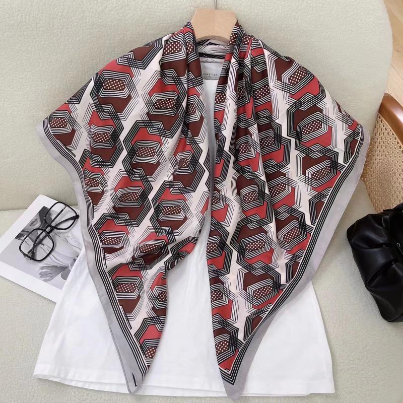 Women S Korean Style Square Scarf Elegant Air Conditioner Shawl