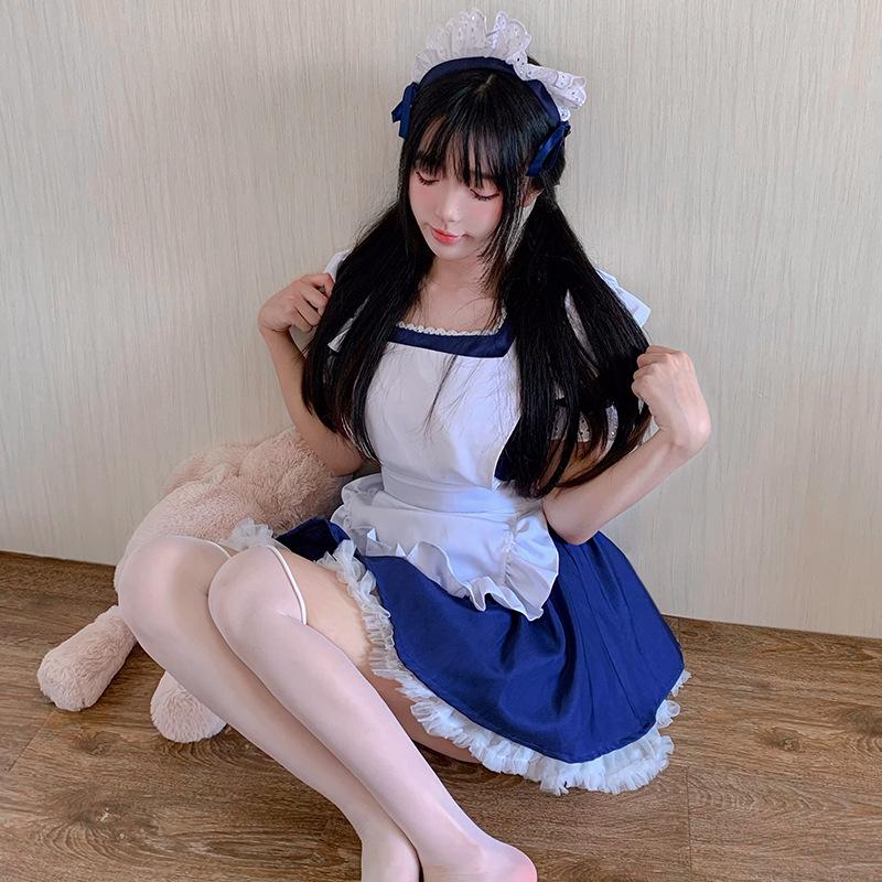 2025 Angelic Maid Navy Blue Lolita Dress Set - Cute Japanese Cosplay Outfit