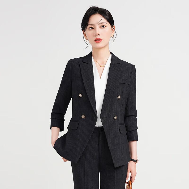 Thero Man Women's Striped Business Suit Set