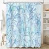 Watercolor Branch Shower Curtain Blue White Floral Print for Bathroom Decor Polyester Fabric Waterproof Shower Cakeshield