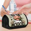 Two-Tiered Pencil Holder, Colorful Printed Pencil Bag Featuring Cow'S Mood Design, Stylish Storage Bag, Handy Pencil Case with Zipper, Sturdy Material