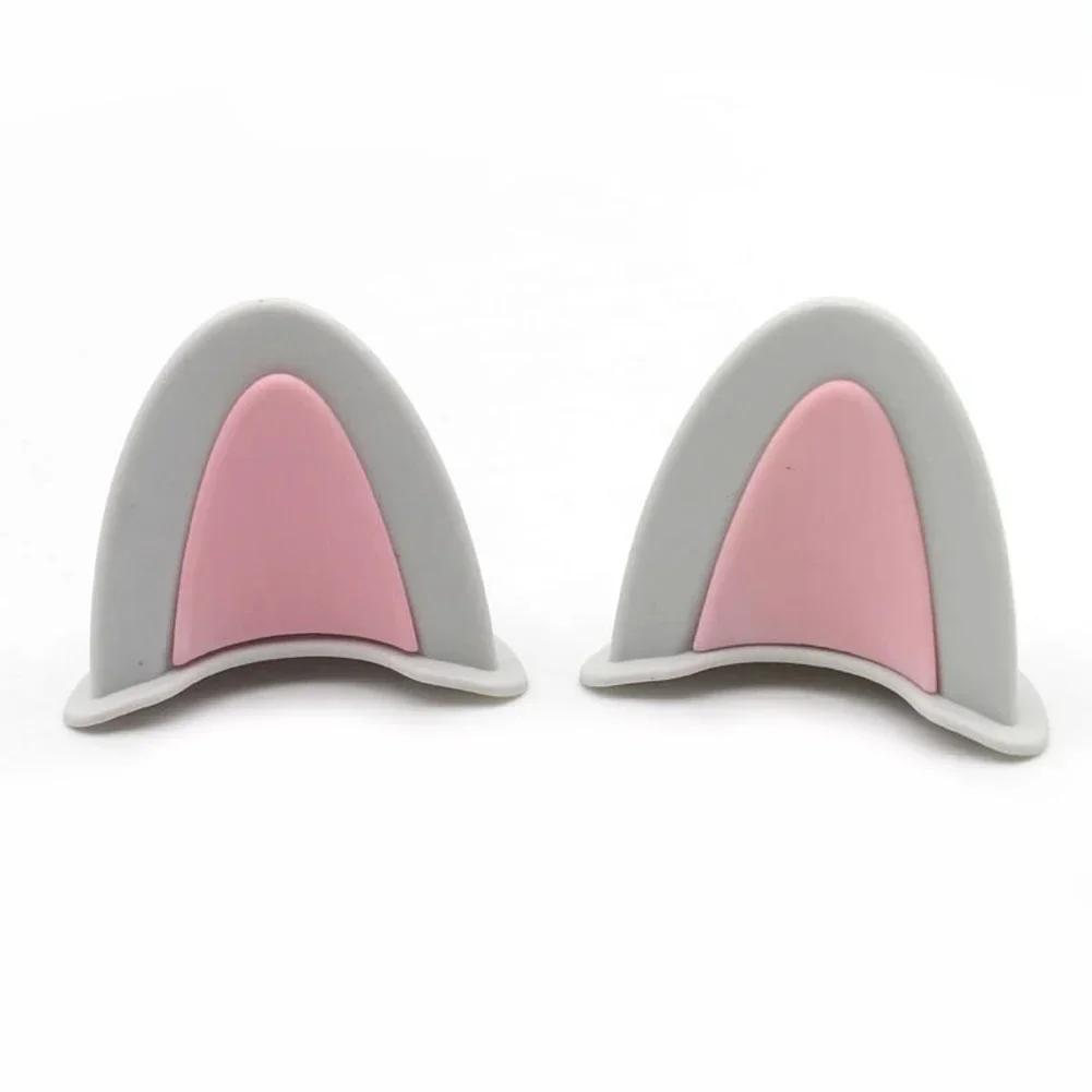 2pcs Cute Motorcycle Helmet Cat Ears Electric Car Motocross Stickers Driving Styling Universal Helmet Decoration Accessories