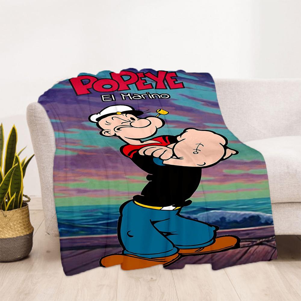1pc Popeye Sailor Outdoor Blanket Lightweight Flannel, All-Season Use for Sofa, Bed, Travel, Camping, Living Room, Office, Couch027
