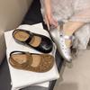 Inner height increase retro versatile casual single shoes women's summer new ballet style round head with small leather shoes