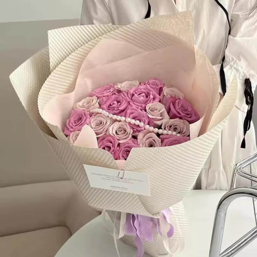 10Pcs DIY Craft Embossed Bouquet Wrapper 3D Wave Embossed Flower Packaging Materials Birthday Party