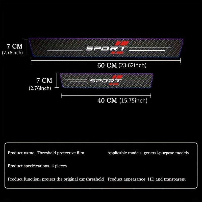 4pcs Car Threshold Strip Waterproof Protection Strip Door Welcome Pedal Scratch Protection Strip Anti-collision Strip Suitable For All Models