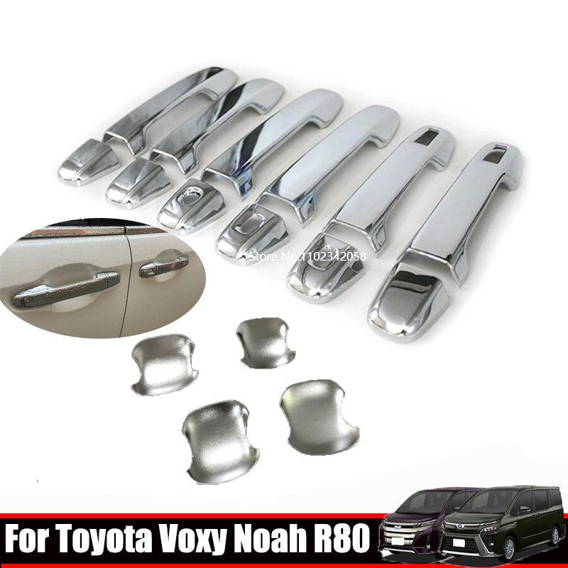 For Toyota  Voxy Noah R80 2014 2015 2016 2017 2018  ABS Chrome Accessories Car-Styling Exterior Side Door Handle Bowl Cover