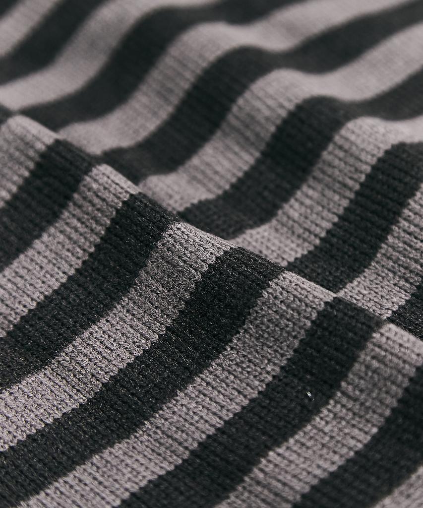 VASTIC S / T Knit Zip-Up Hoodie_Black/Gray