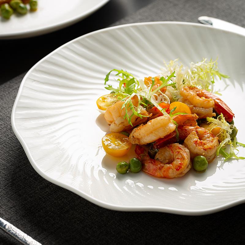 Pure White Hotel Vegetable Plate, High-End Western Food Plate, Household Rice Plate, Restaurant Steak Plate, New Salad Plate