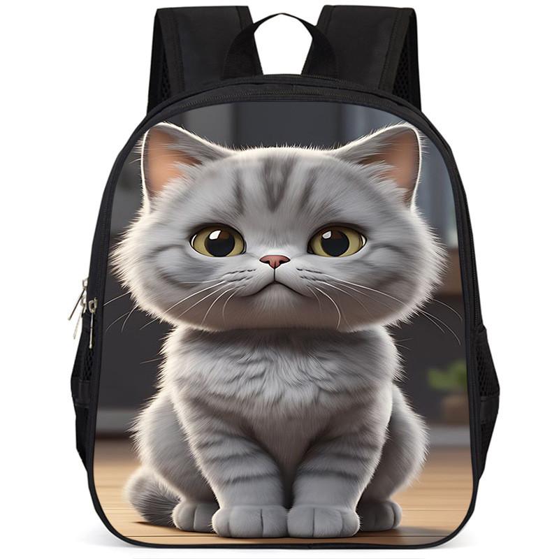 Adorable Cat 15-inch Large Capacity School Backpack Lightweight Oxford Fabric