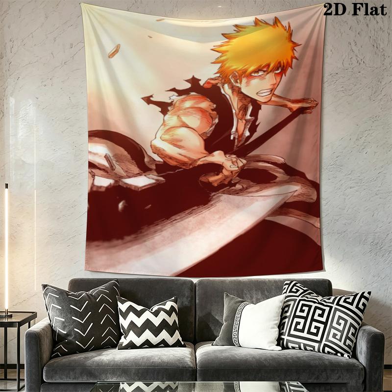 Bleach Wall Tapestry Aesthetic Wall Hanging Printed Fabric Blanket Decorative Tapestries for Bedroom Living Room Home Decor