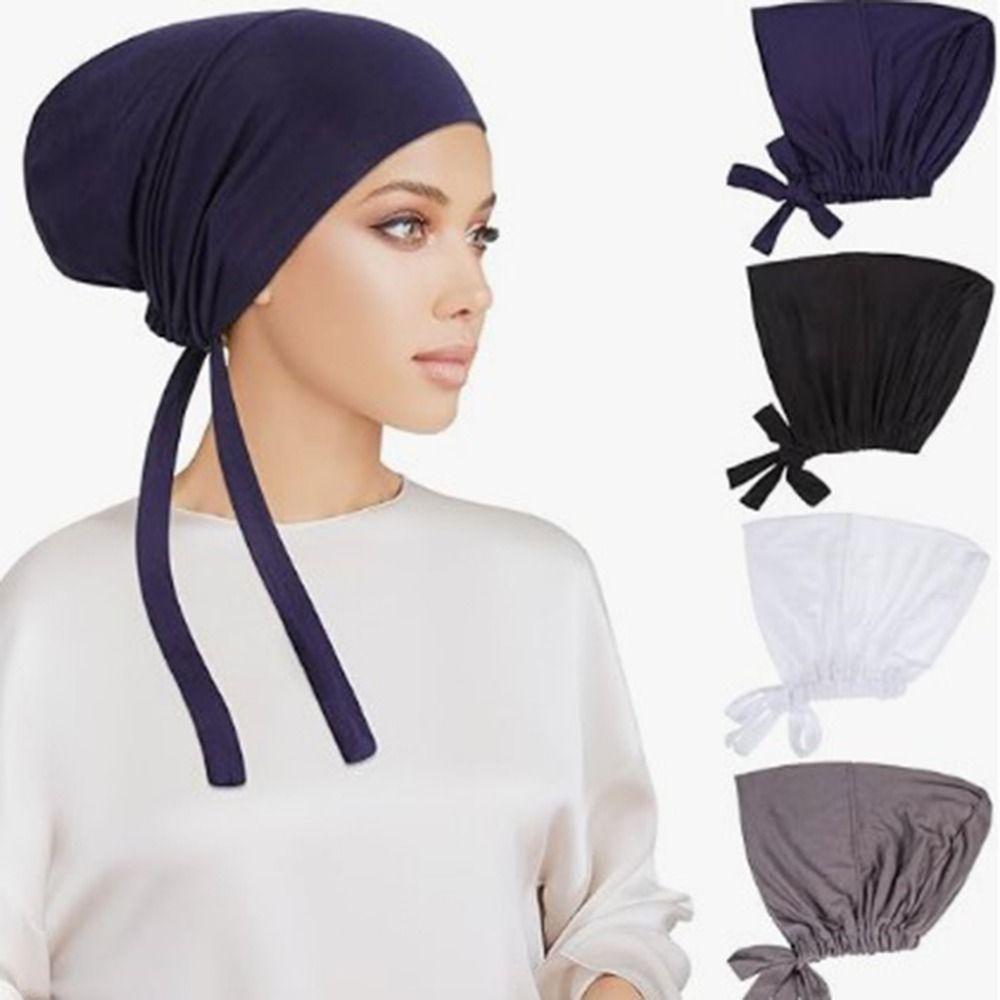 Breathable Headscarf Hat Adjustable Muslim Bonnet Fashion Accessories Inner Caps  Muslim Women