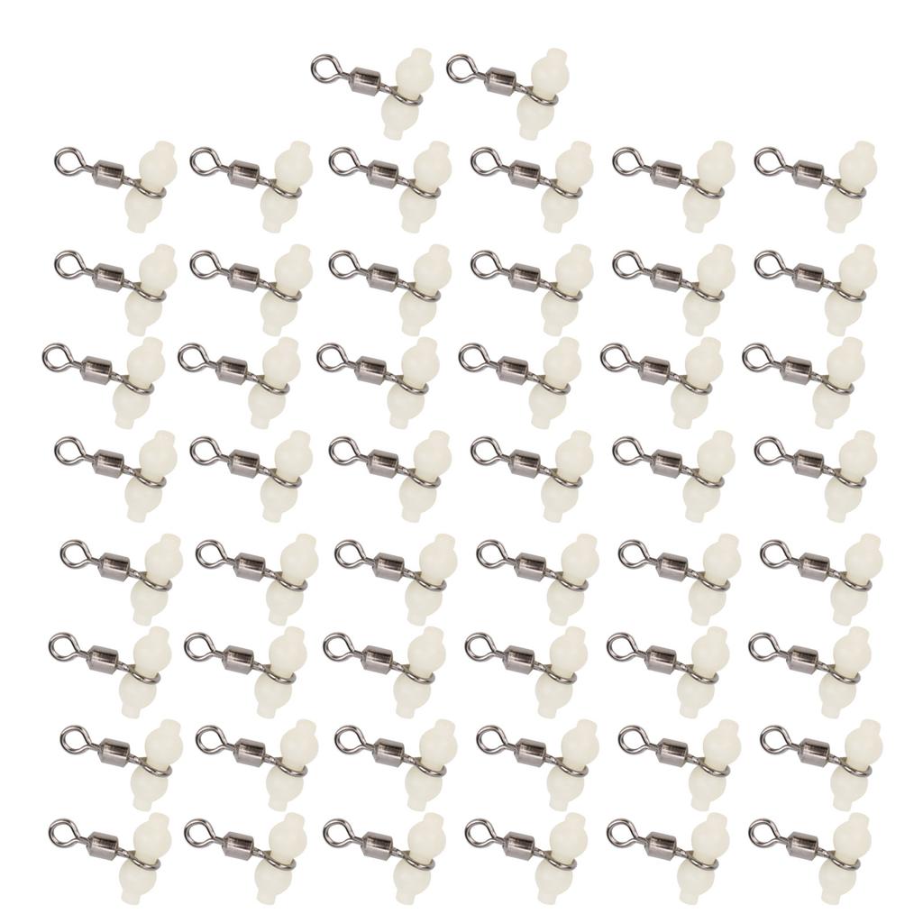 50Pcs Luminous 3 Way Gourd 8‑shape Swivel Hook Line Splitter Balancing Fishing Accessory