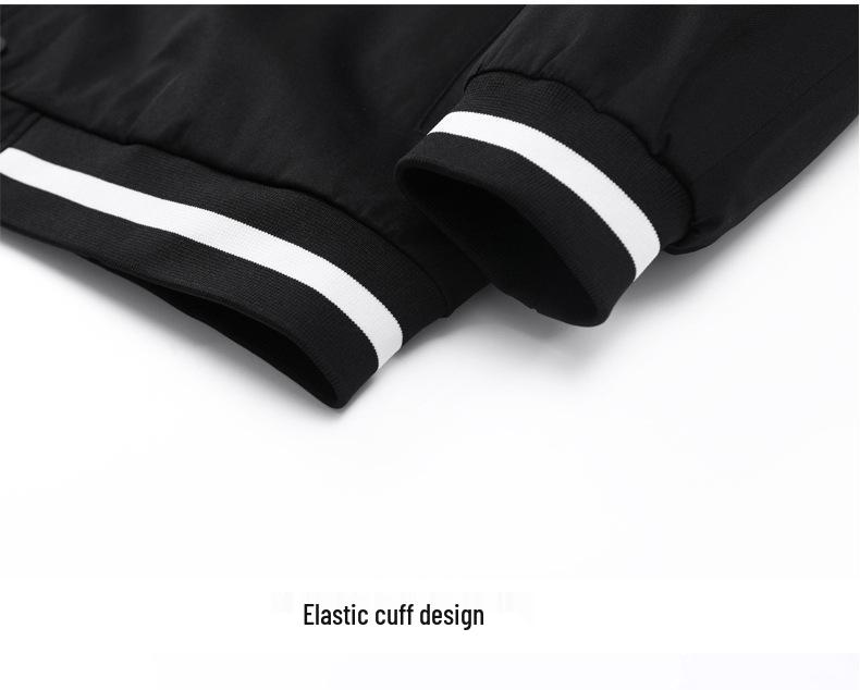 Pánská streetwearová baseballová bunda s fleecovou podšívkou - Nadměrná velikost, Jarní/Podzimní Ležérní Trend