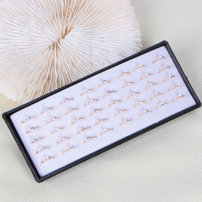 1 Box of stainless steel nose ring with crystal zirconium nose stud piercing accessories