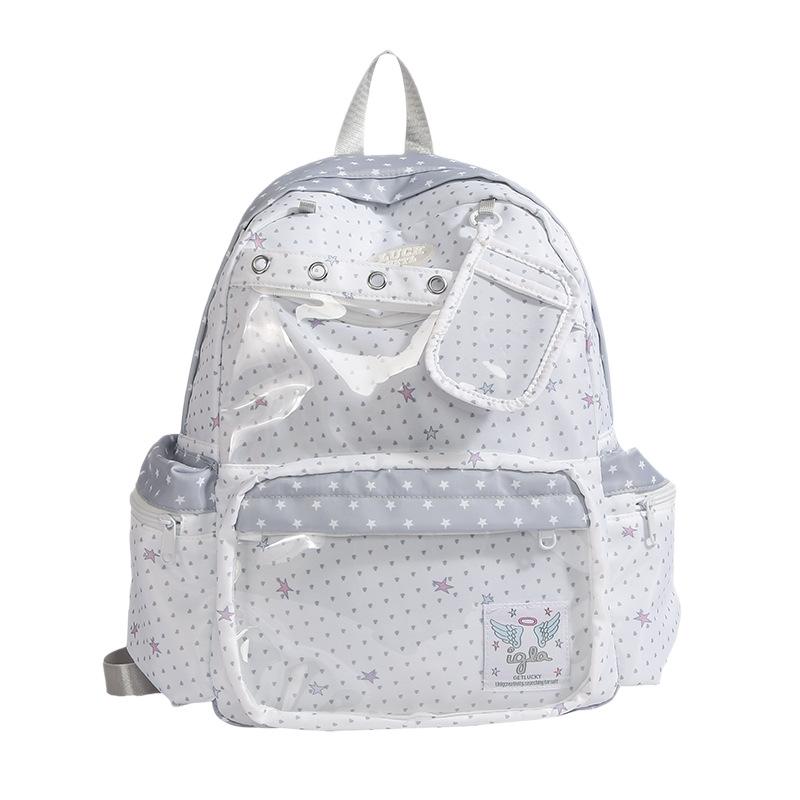 Schoolbag Polka Dot New Large-capacity Schoolbag Student Backpack Junior High School Two-dimensional Backpack Bar Pain Bag Stars