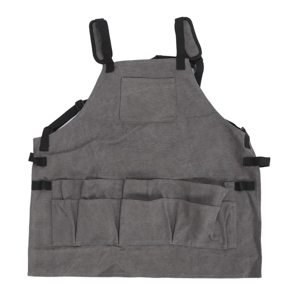 Work Apron Multi Pockets Adjustable Protective Woodworking Tool Apron for Barbecue Electricians Mechanic