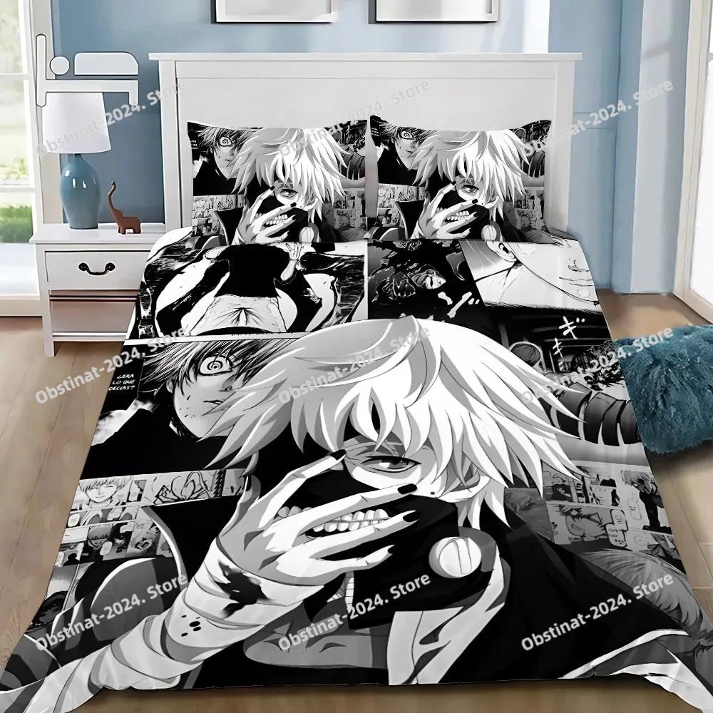 Anime Duvet Pillowcase Bedding Set Adult Boy Girl T-Tokyo G-Ghoul Bedroom Decoration Children Single Double Large Size Gift
