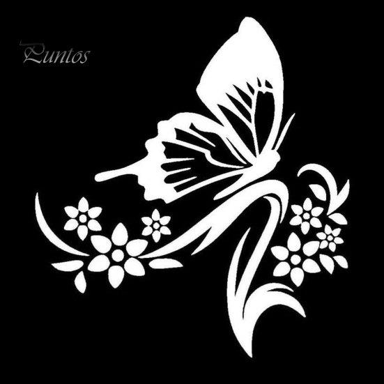 Reflective Flowers Butterfly Car Styling Decorative Stickers Auto Decals Decor