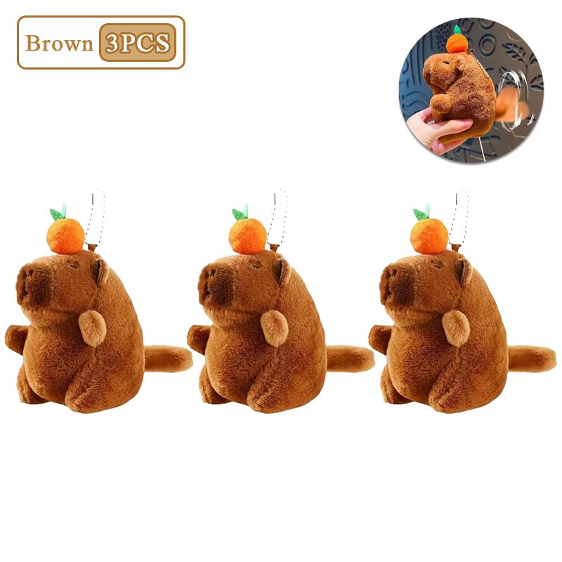 1-20 Stück Plüsch-Kaki Wedelnder Schwanz Capybara Schlüsselanhänger Niedlicher Plüsch-Schlüsselanhänger Plüschtier Spielzeug Schultaschen-Anhänger Geschenk-Anhänger