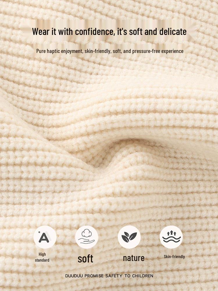 DUUDUU Kid's Korean Style Knit Sweater - 2025 Autumn/Winter Warm Top for Toddlers and Boys